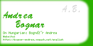 andrea bognar business card